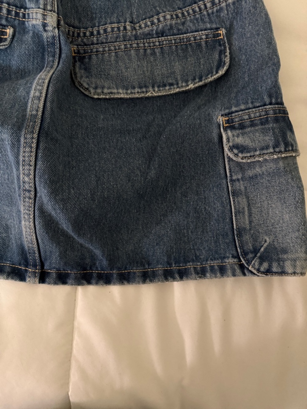Zara Denim Mini Skirt with Front Pockets - Blue - Picture 4 of 4